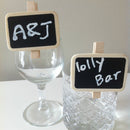 10X Mini Blackboard Chalkboard Office Home Wooden Message Holder Clip VogueME