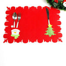 New Christmas Table Decor Non-Woven Placemats With Tableware Bag Table Mat