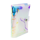 Pvc Rainbow Transparent Notebook Diary Cover Glitter Loose Leaf Note Book P A8L4