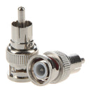 2 Pcs BNC Male to RCA Male RF Coaxial Connector Adapter for CCTV
