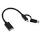 2 in 1 Adapter Cable Type-C Micro USB Fast Charging OTG Braided Cord Universal