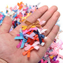 500X Assorted Mini Satin Ribbon Bows Tied Craft Embellishment Wedding Decor 3C