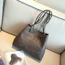 2pcs/set Women Clutch Large Handbag Shoulder Messenger Bags (Dark Brown)