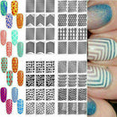 2Pcs Nail Art Manicure Stamping Stencil Nail Viny Stickers 12Tips / Sheet Y L1V7