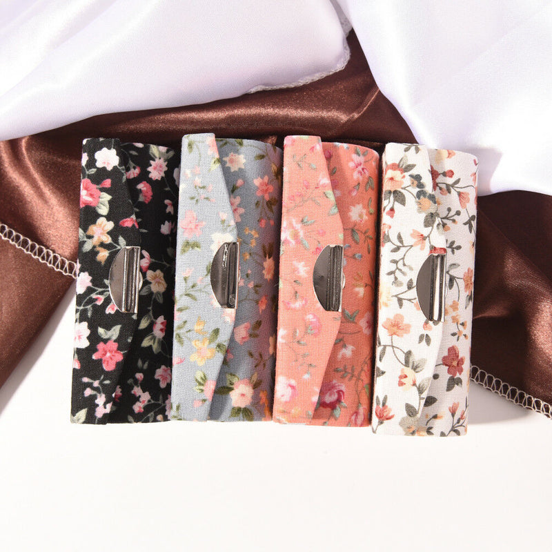 Fashion Floral Cloth Lipstick Case Holder With Mirror Inside & Snap-On Closu Nw