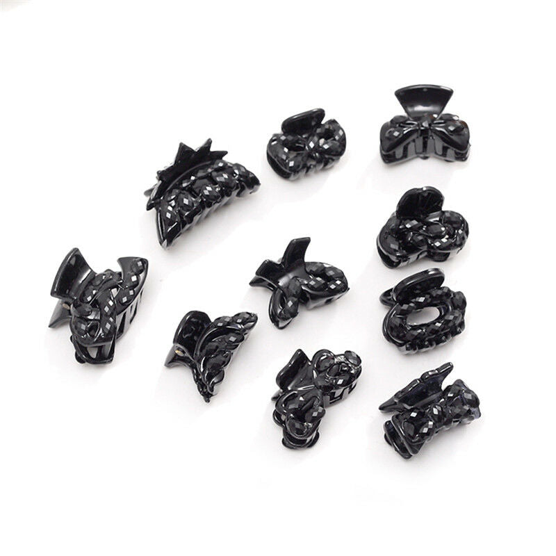 10pcsular Mixed Small Plastic Black Hair Clips Hairpin Claws Clamps LJ