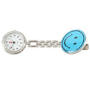 Portable Nurse Nursing Blue Smile Pattern Clip Chain Watch C9Y5
