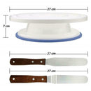 Set Of 6 Cake Turntable Rotating Decor Stand Comb Icing Best Spatula UK R5L5