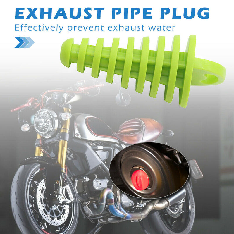 Motorcycle Exhaust Silencer Muffler Wash Plug Small (Fluorescent Yellow)