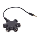 Earphone Headphones Audio Splitter Adapter w/ Connect Cable For Ipod Black FS3C