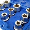 1X(9Pcs 1/2 Plum Hex Socket Set Torx Star E Socket Sleeve Nuts Driver Bits