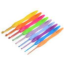 9pcs/Set 2.0mm-6.0mm Aluminium Crochet Hooks Kit Smooth Needle Plastic Handle #
