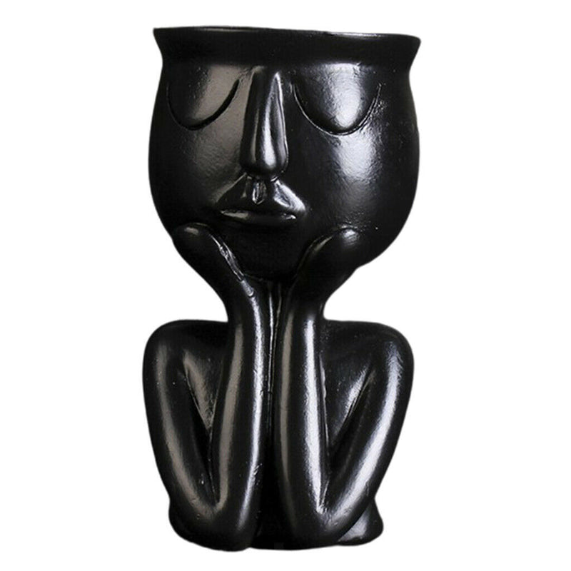 2pcs Humaniod Sculpture Flower Pot Planter Vase Bonsai Pots for Home Office