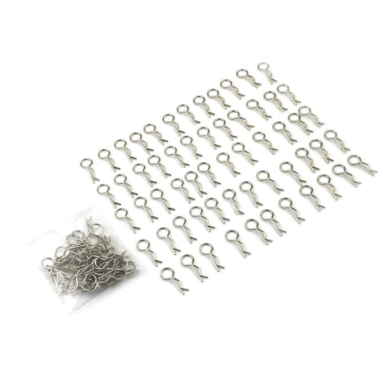 100pcs Stainless Steel Body Clips Pin Shell For 1/10 1/16 RC CAR  HSPã€LJ
