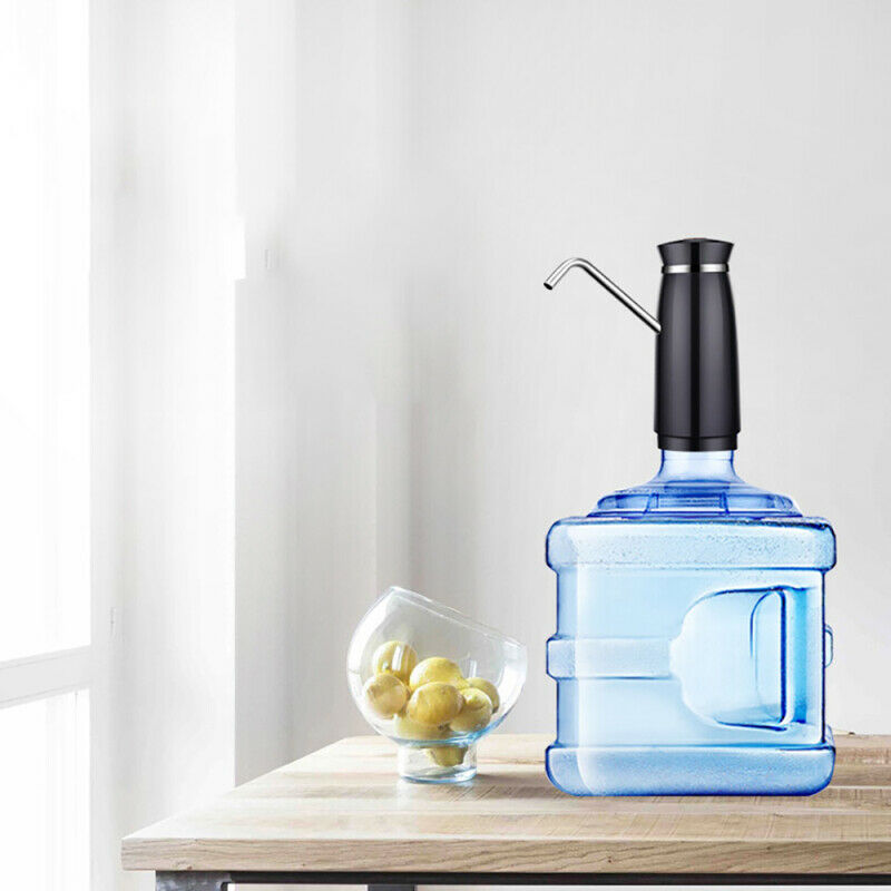 Bottle Water Pump Dispenser Automatic Drinking Black ABS Shell Stainless PHV
