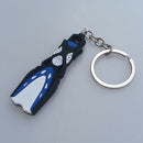 2x Mini Dive Fins Flippers Key Chain Holder Key Ring Keychain Blue+Red