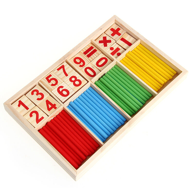 Math Manipulatives Wooden Counting Sticks Baby Kids Preschool Educational Toys