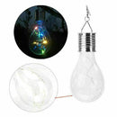 4Pcs Plastic Solar Powered Light Bulbs Colorful Garden Clear Hanging Lamp Set #