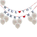 Will You Marry Me Theme Proposal Party Decoration Banner and Balloons Set