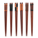 6 Pairs Handmade Japanese Natural Chestnut Wood Chopsticks Set Value Gi EWK