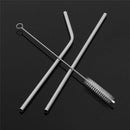 8Pcs Stainless Steel Drinking Straw Reusable Straight Straws + 2 Cleaner Br E8F2