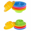 6 Pcs Silicone Egg Cups Plate Holders Stand Set, Egg poachers W7H4