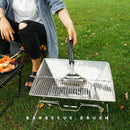 Portable BBQ Grill Brush Charcoal Gas Grilling Cleaning Brushes Scraper