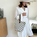 Fashion Women Polka Dots Handbag Casual Large Capacity Shopping Travel Tote Bag