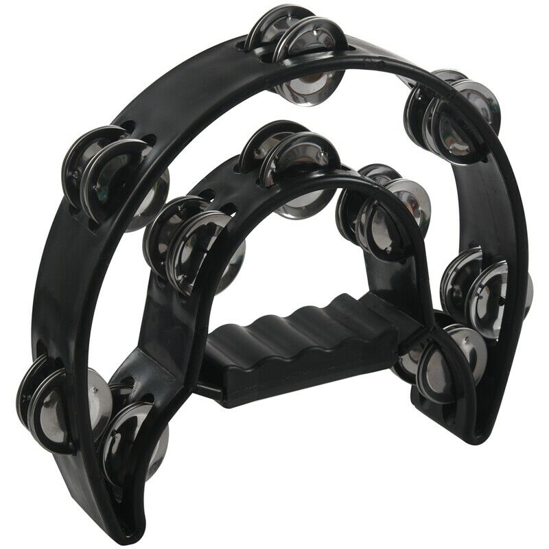 Compact Double Half Moon Music Tambourine Percussion Tamborine Drum Durable