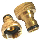 3PCS Brass Hose Tap Connector 3/4" Threaded Garden Water Pipe Adaptor Fitting mn