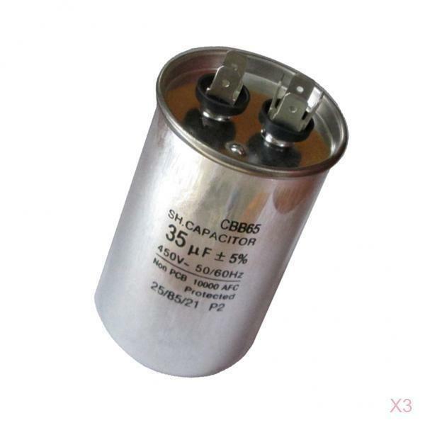 3Pc Air Conditioner Motor Run CBB65 Capacitor 35mfd 450V VAC Volt 35uf Round