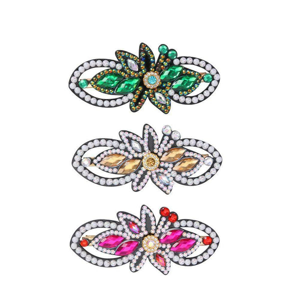 3pcs Girls DIY Diamond Hair Clip Butterfly Hollow Hairpin Elegant Barrettes