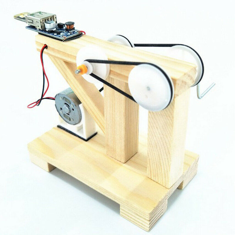 DIY Hand Crank Generator , Kids Student Science Educational Learning Electronic