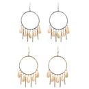 Bohemian National Round Shell Pendant Overhanging Earrings Women'S Long All
