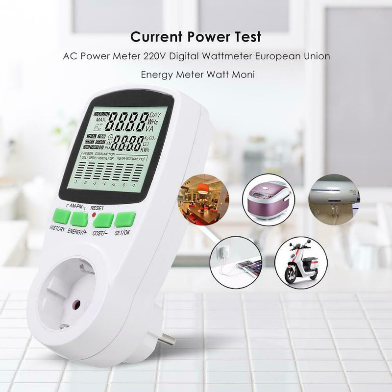 AC Power Meter 220V Digital Wattmeter European Union Energy Meter Watt (EU)