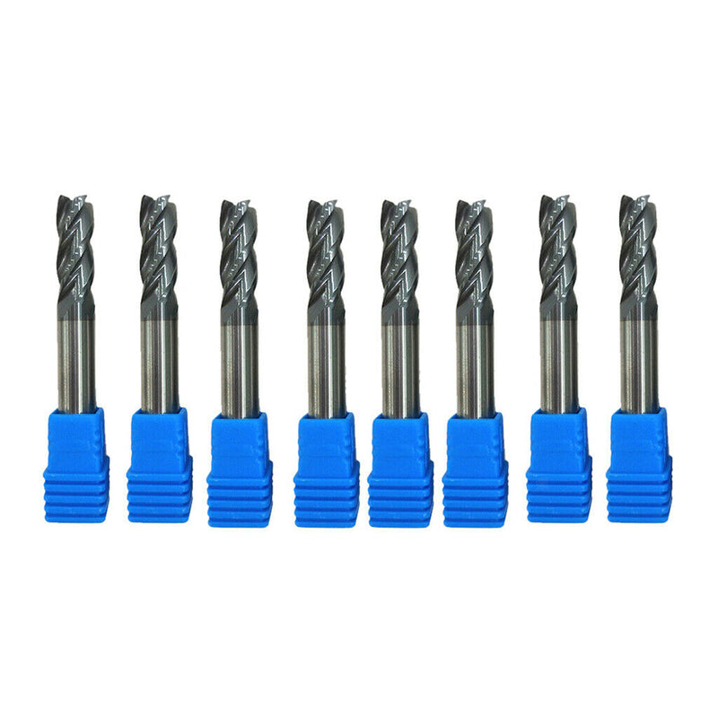 8x 4mm Tungsten Carbide Coated 4 Flute End Mill CNC Milling Cutter Drill Tool