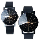 Luxury Men Watch Unisex Black Dial Stainless Steel Round Quartz Wrist Watches