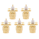 5 Pcs SMA Male 4 Holes Mounting Panel Chassis Flange Connector Adapter