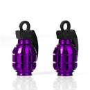 2pcs Universal Metal   Car Bike Auto Tyre Valve Dust Cap Cover Purple