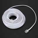 40Ft 12M RJ11 6P2C Telephone Phone Modem Cord Cable White 2pcs O5R6