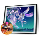 Diamond Painting Upright White Horse DIY Full Round Wall Picture 40x30cm