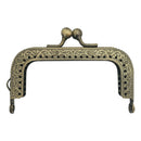 Beads Wallet Metal Handle Frame Embossed Square Clutch Clasp Lock (6.5cm) A