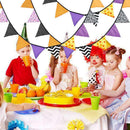 12 Flags Halloween Purple Black Orange Cotton Fabric Bunting Pennant Banner