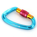 4x Carabiner Clip Rock Climbing Mountaineering Screw Locking Buckle Blue