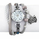 Duoya Brand Women Fashion Bracelet Watch Leather Strap Wristwatch Diamond O