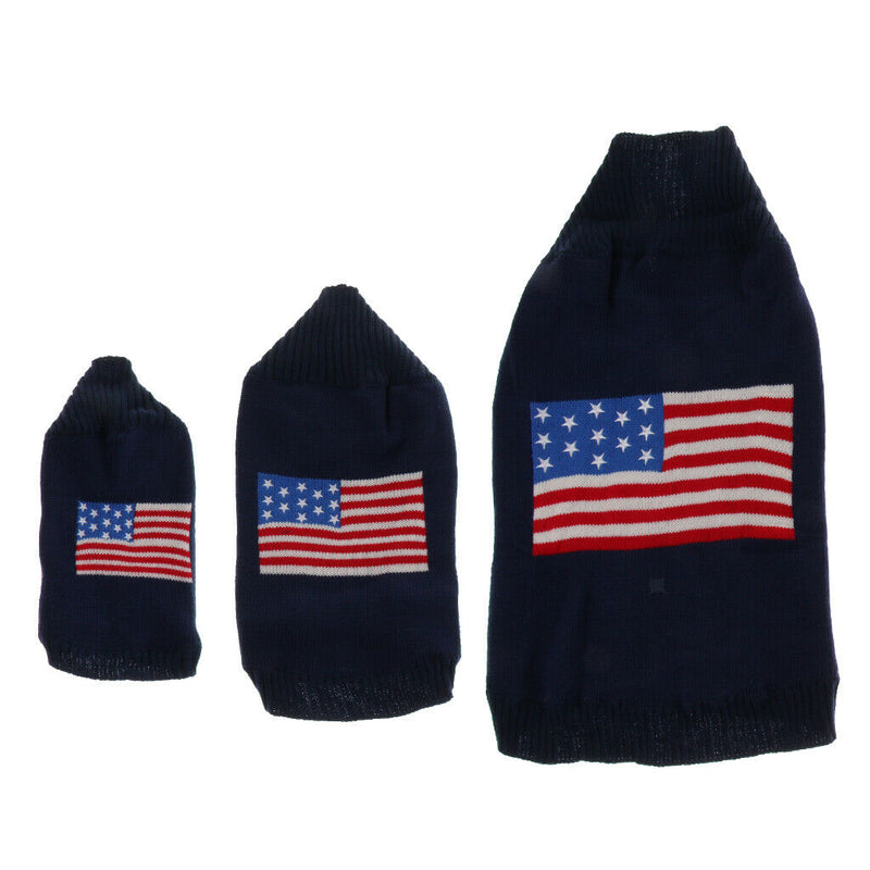 Pet Dog Puppy Blue Sweater Autumn Winter Clothes Warm Jumper Costume   XS