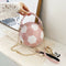 Round Shoulder Bag Women Totes Chain Messenger Handbag (Football Pink)