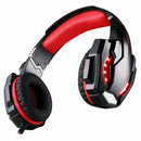 Deep Bass Game Headphone Sound Over-Ear Gaming Headset w/ LED Light Red red