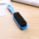 Wood Handle Hair Brush Hard Boar Bristle Hairdressing Beard Comb (Blue) A