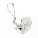 4GB 4G USB 2.0 Memory Stick Data Memory Stick Flash Drive Heart Pendant Sil